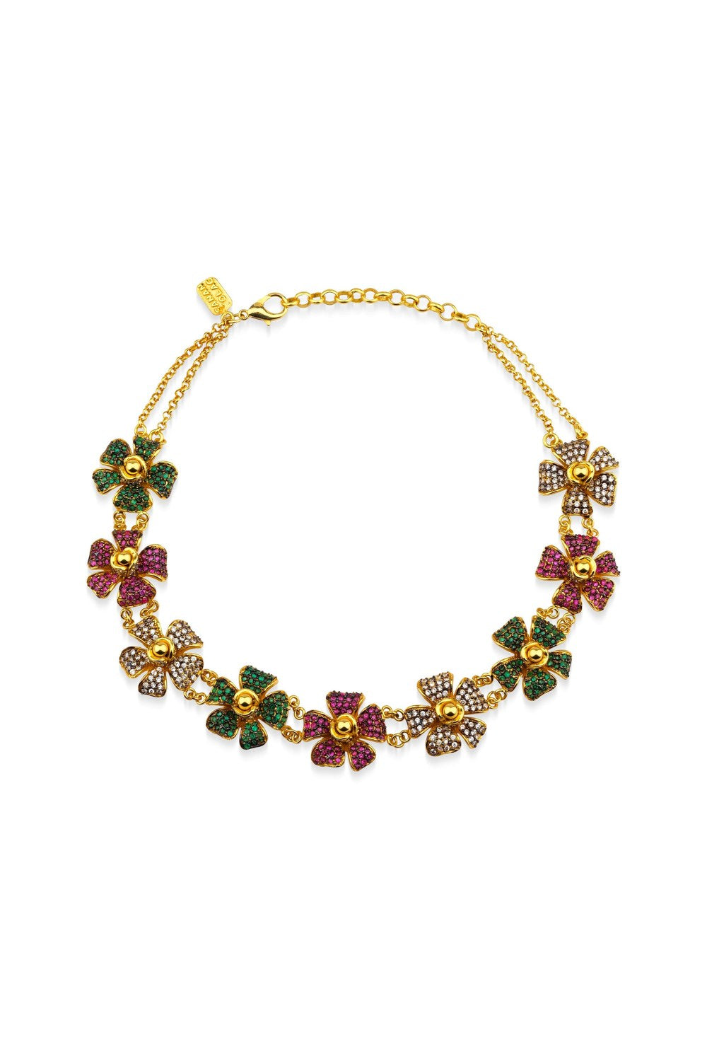 Inner Flower Ruby & Yeşil & Beyaz Choker / Kolye - 0