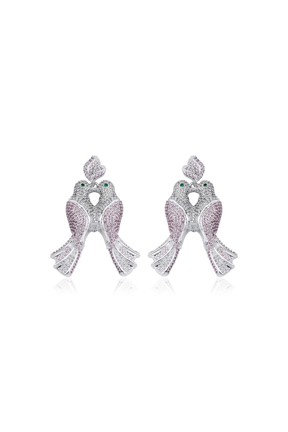 Bird Of Love Pembe & Beyaz Küpe - 0