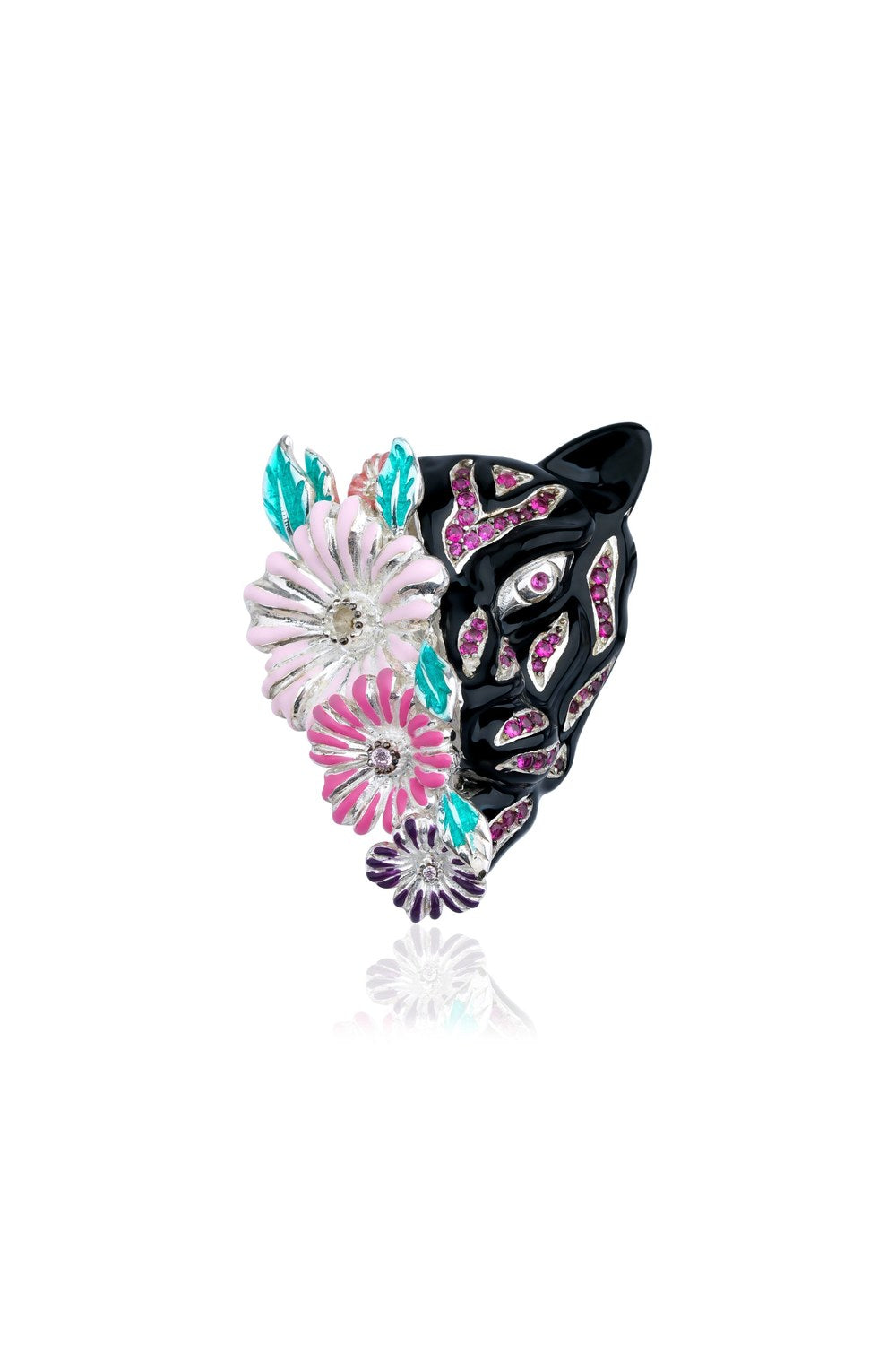 Harmony Of Contrast Ruby & Siyah Mineli Kaplan Kolye/Broş - 0