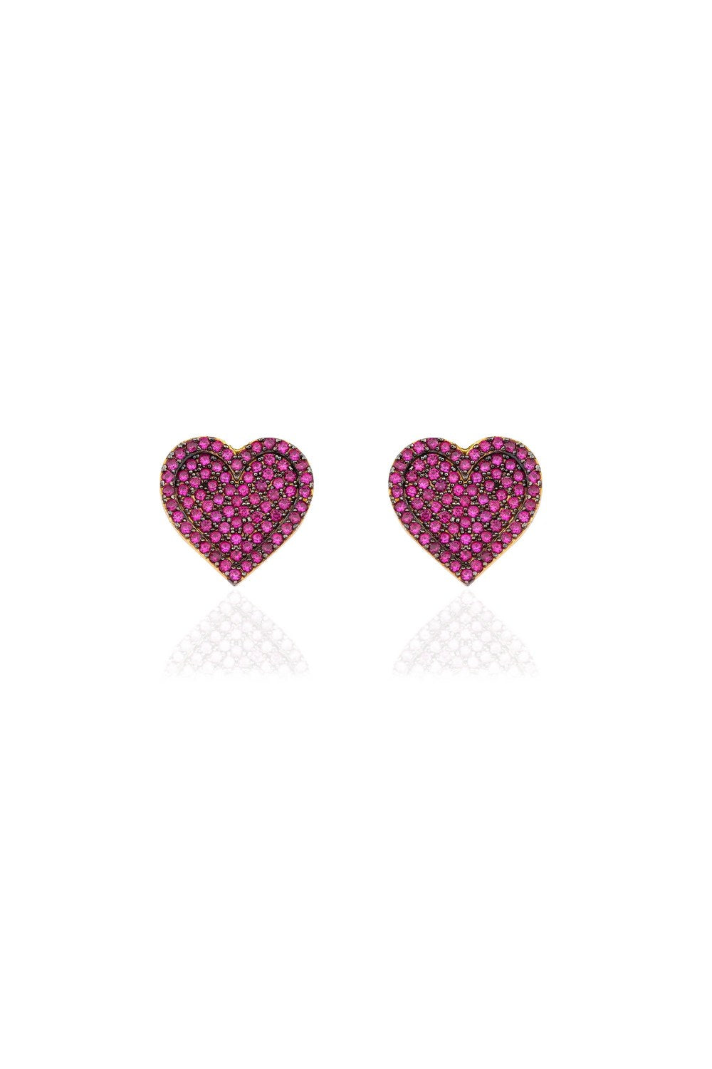 Jr. Secret Of Heart Ruby Kalp Tekli Küpe - 0