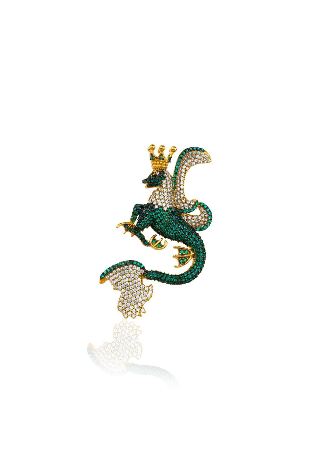 Secret Of Stamboul Yeşil Kristal Efsanevi Dragon Kolye / Broş - 0