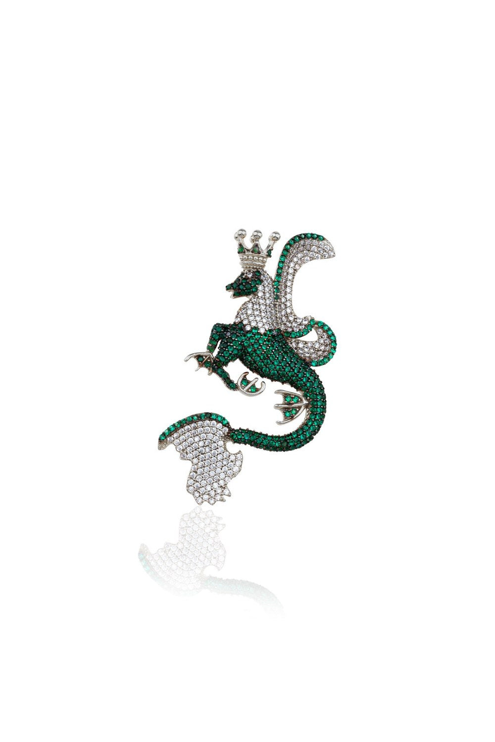 Secret Of Stamboul Yeşil Kristal Efsanevi Dragon Kolye / Broş - 0