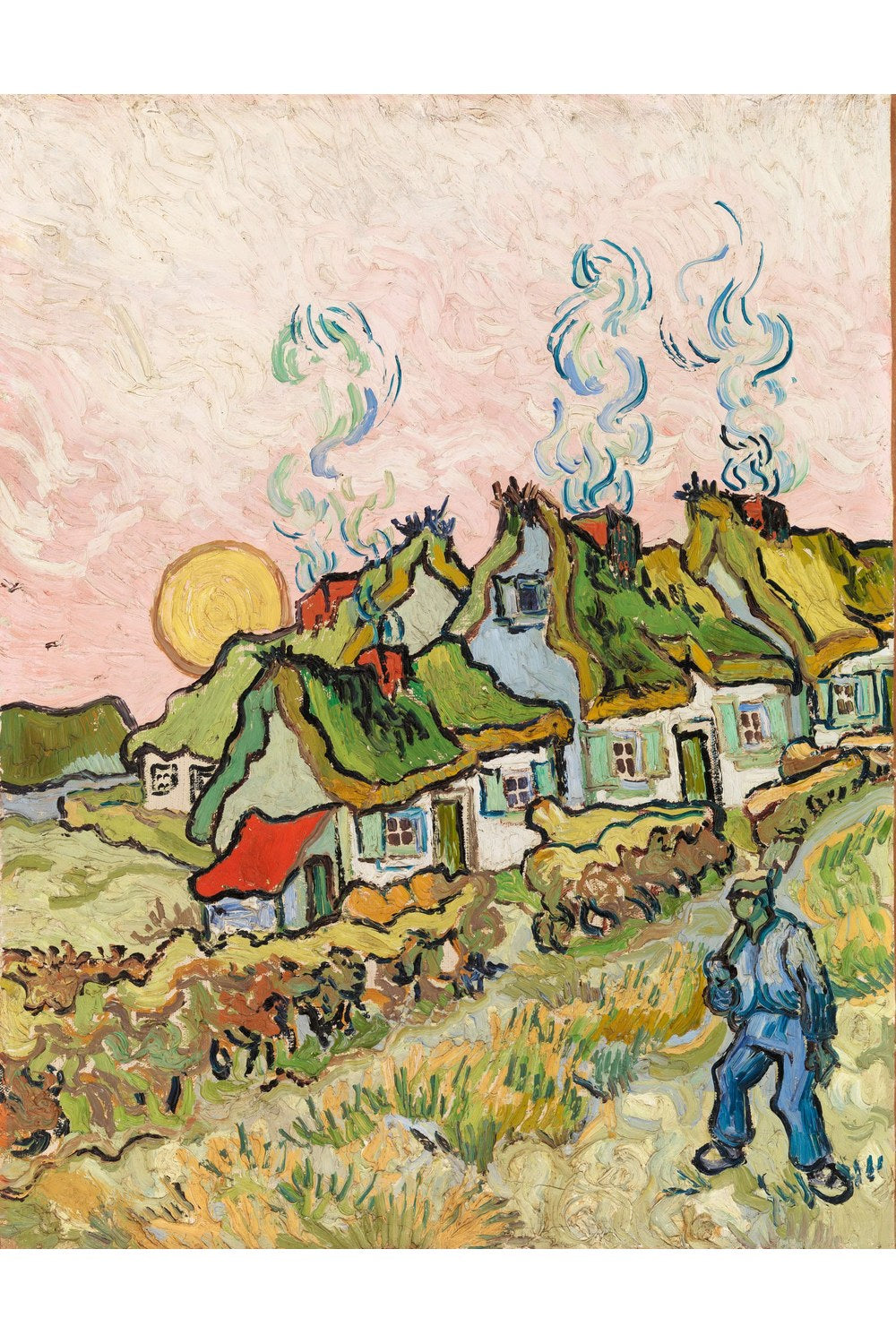 Vincent Van Gogh - Güneş Işığındaki Saz Çatılı Kulübeler - 1