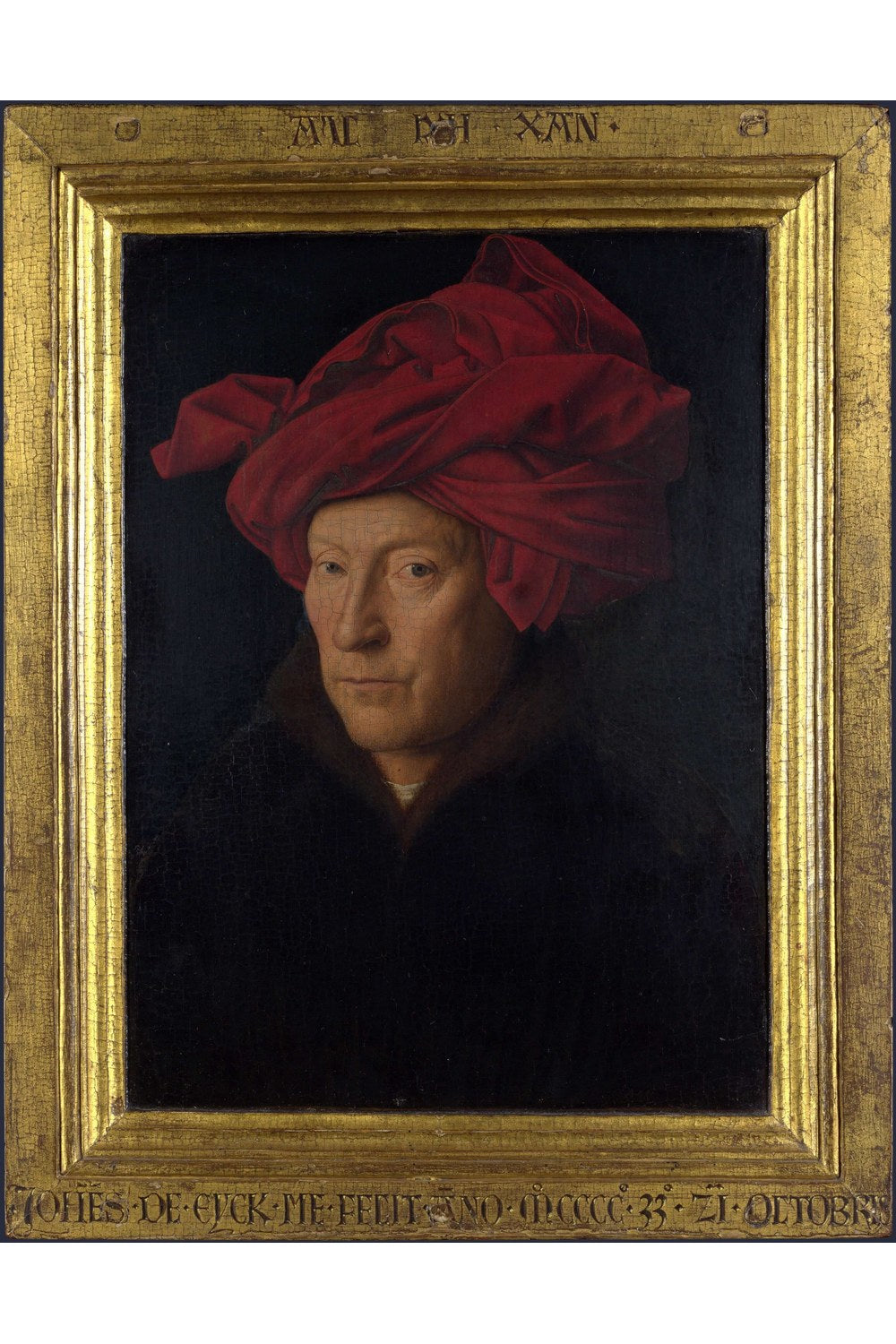 Jan Van Eyck - Kırmızı Sarıklı Bir Adamın Portresi - 1