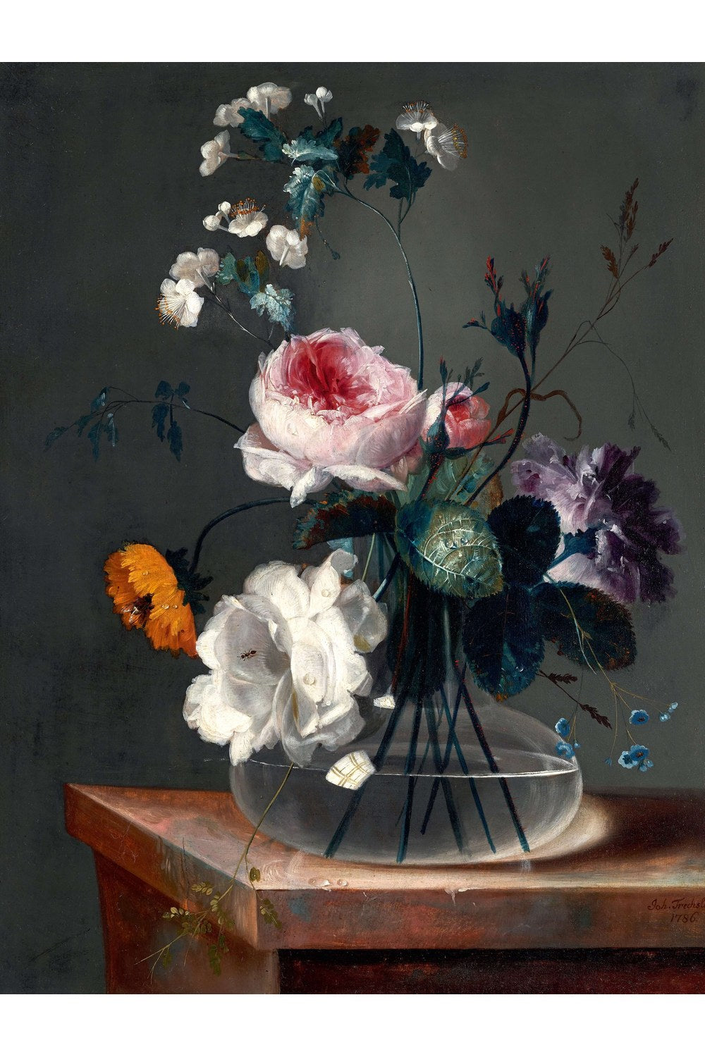 Johann Baptist Drechsler - Çiçek Natürmortu - 1