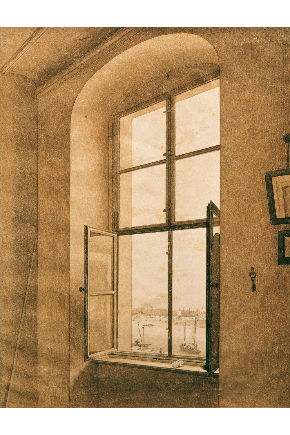 Caspar David Friedrich - Sanatçının Dresden’Deki Atölyesinden Elbe’Ye Bakış - 1