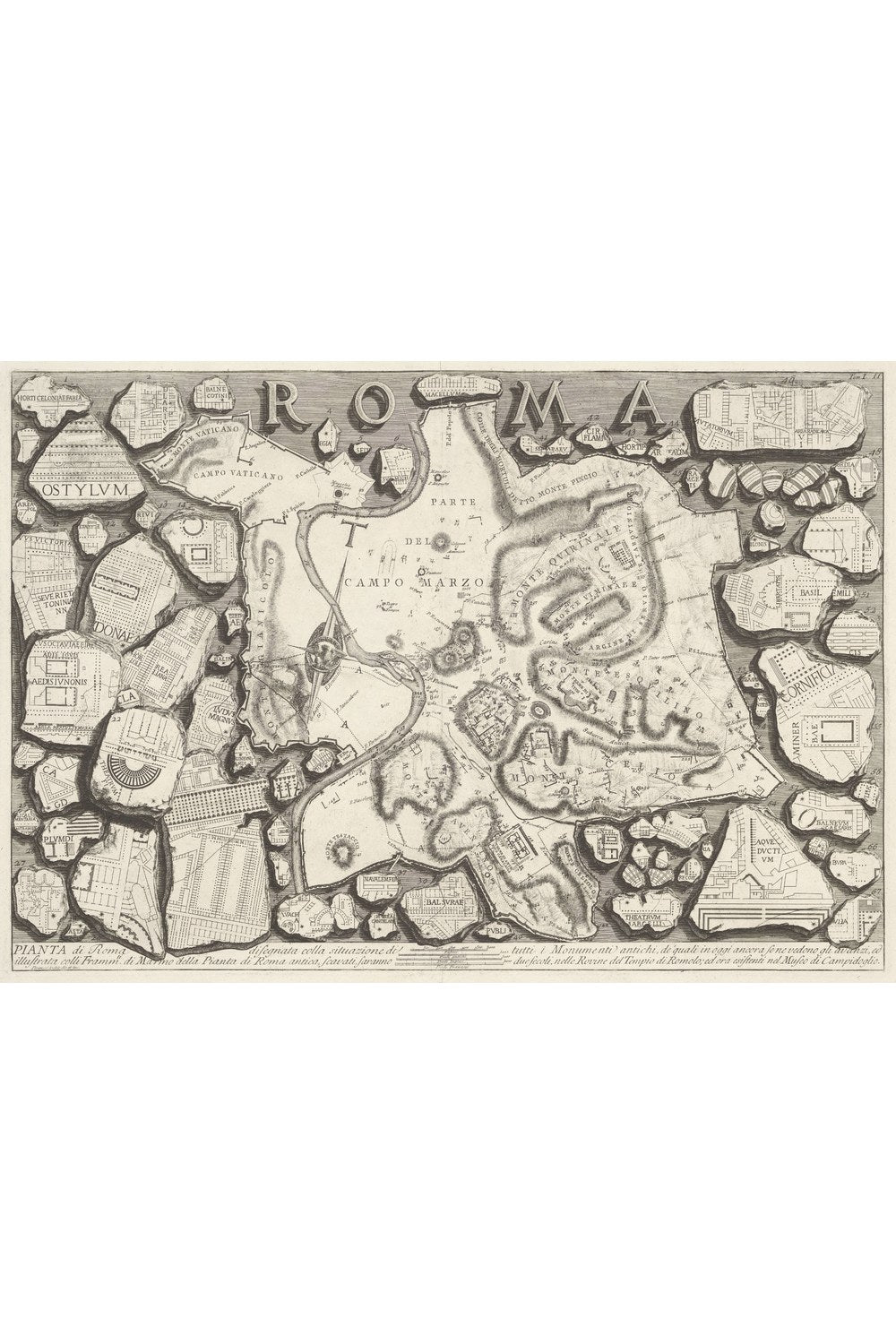 Giovanni Battista Piranesi - Roma Haritası - 1