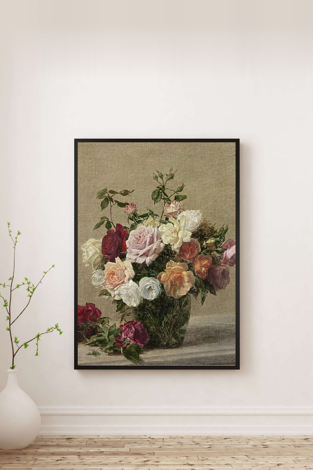 Henri Fantin-Latour - Cam Kürede Güller - 0