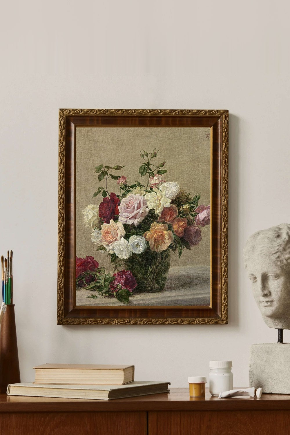 Henri Fantin-Latour - Cam Kürede Güller - 3