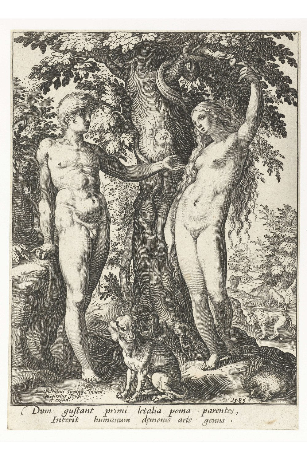 Hendrick Goltzius - Âdem Havva Ve Yılan - 1