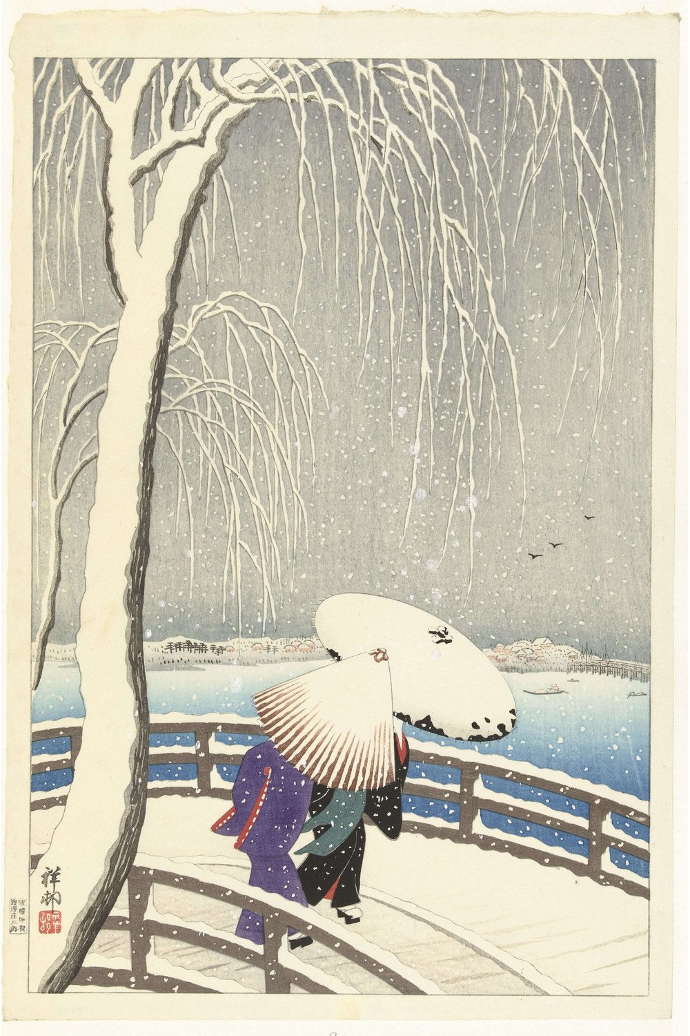 Ohara Koson - Yanagibashi’De Kar - 1