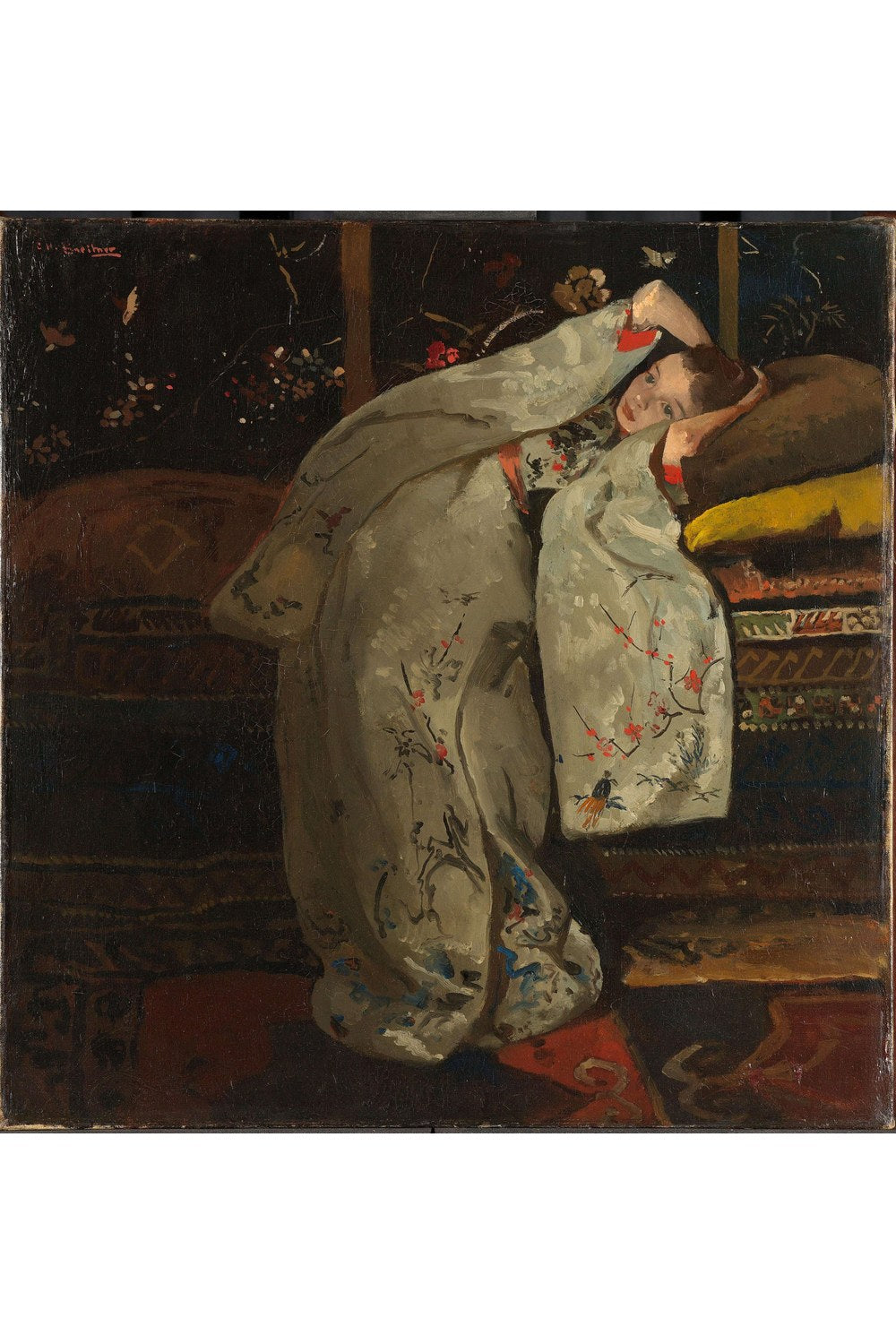 George Hendrik Breitner - Beyaz Kimono İçindeki Kız - 1