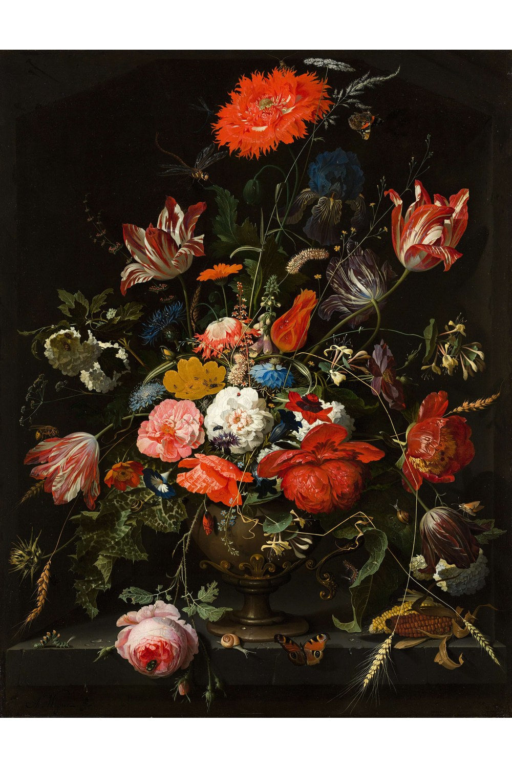 Abraham Mignon - Metal Vazoda Çiçekler - 1