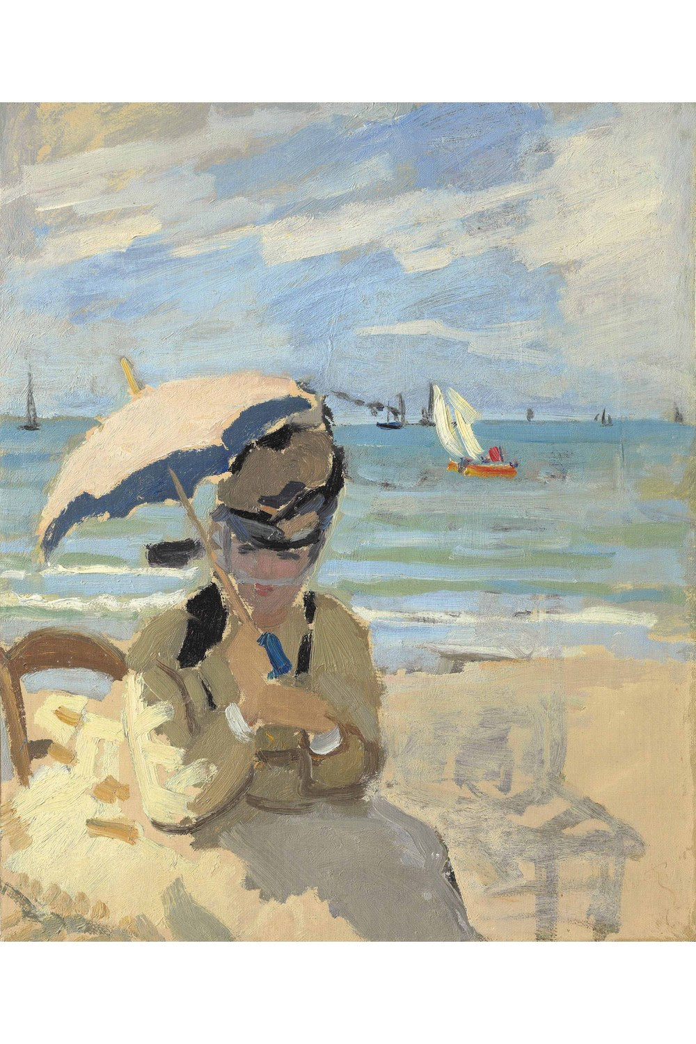 Claude Monet - Trouville Plajı'nda Oturan Camille - 1