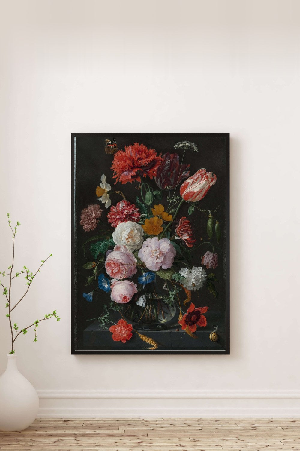 Jan Davidsz. De Heem - Cam Vazoda Çiçekler - 0