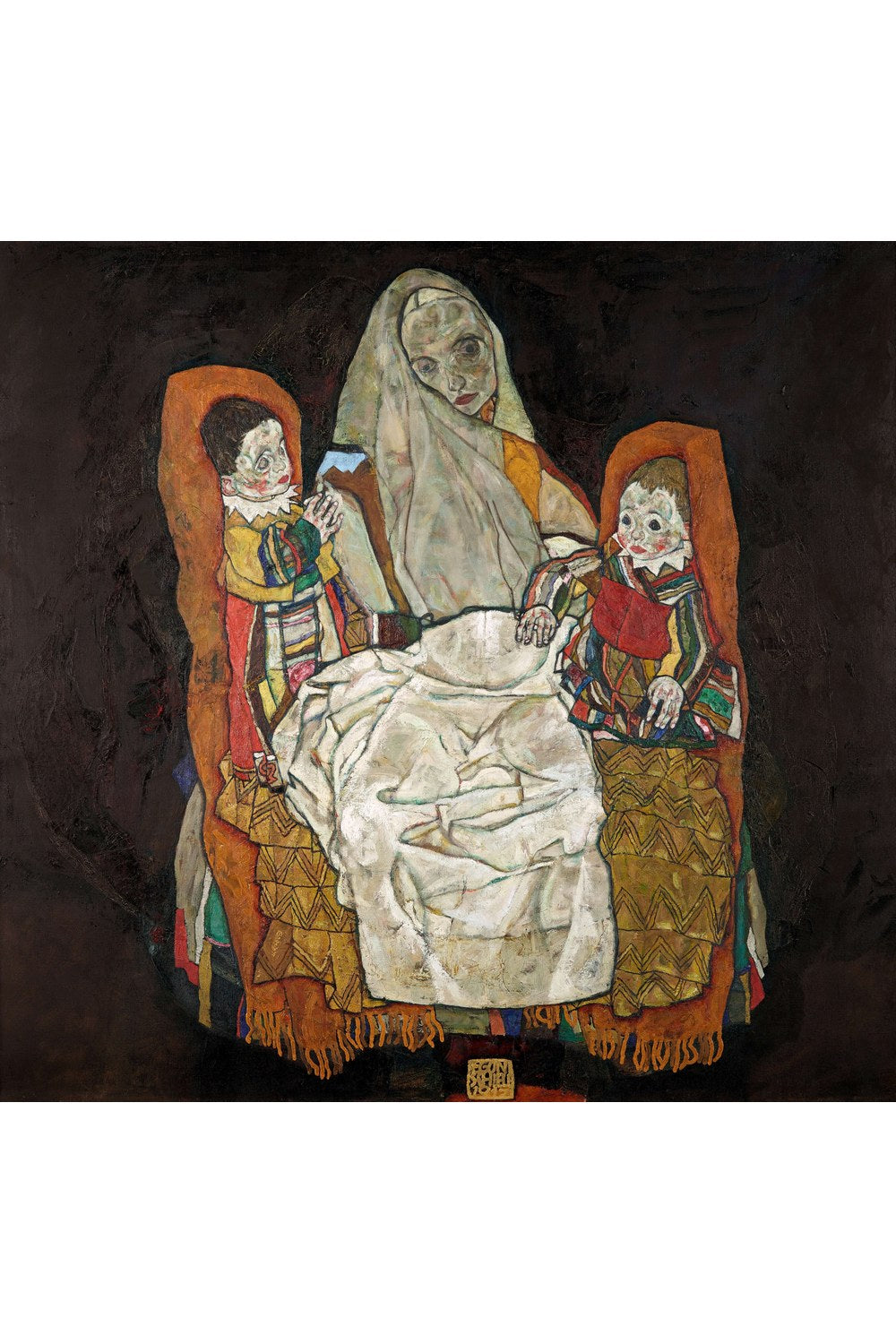 Egon Schiele - İki Çocuklu Anne Iii - 1