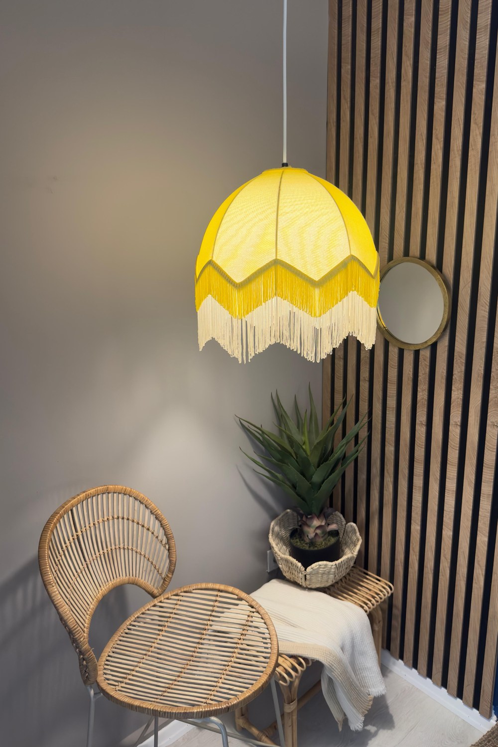 Lorenzo Püsküllü Kumaş Avize Lemonade - 4