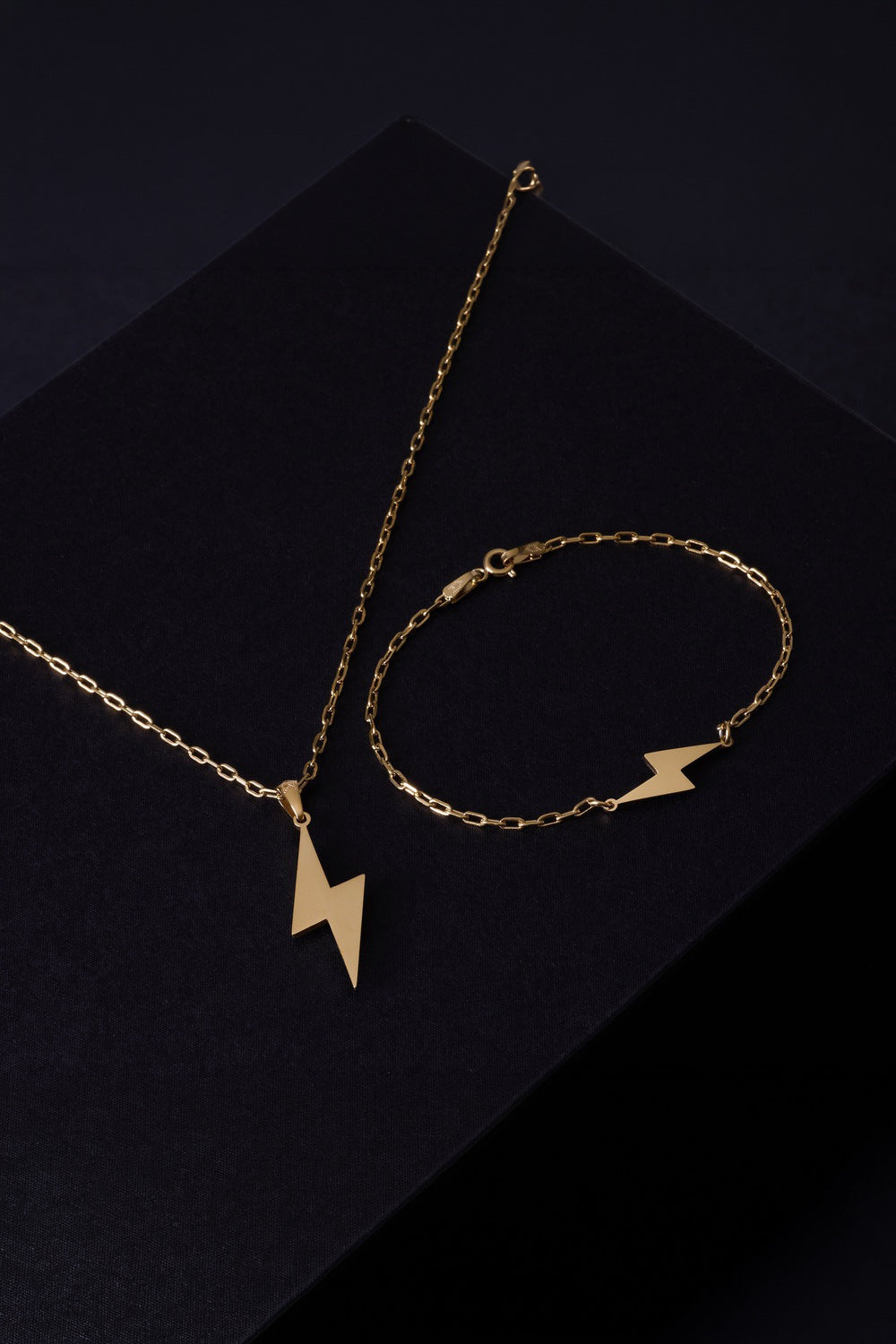 Şimşek Detaylı Bileklik, Gold - 3