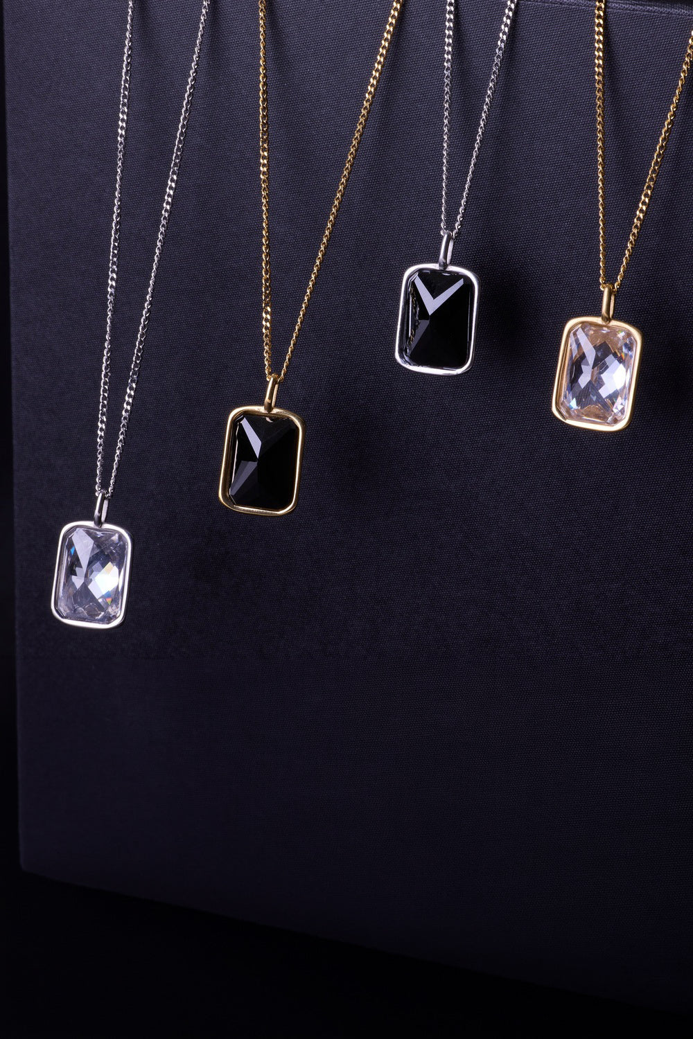 Zirkon Taşlı Kolye, Beyaz - Gold - 4