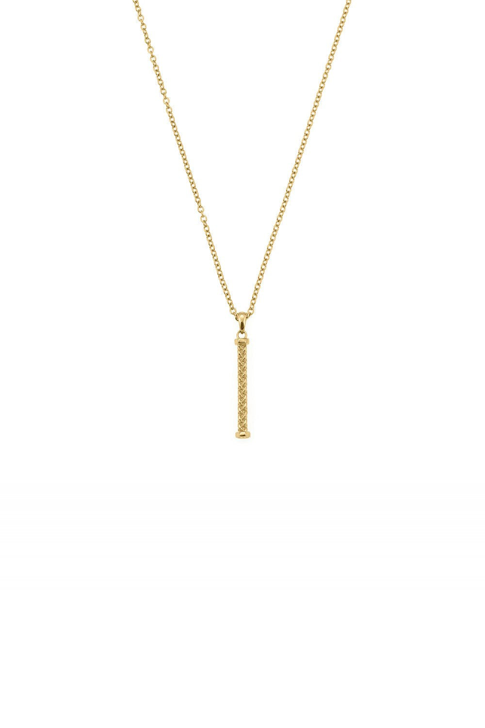 Hasır Örgü Kolye, Gold - 0