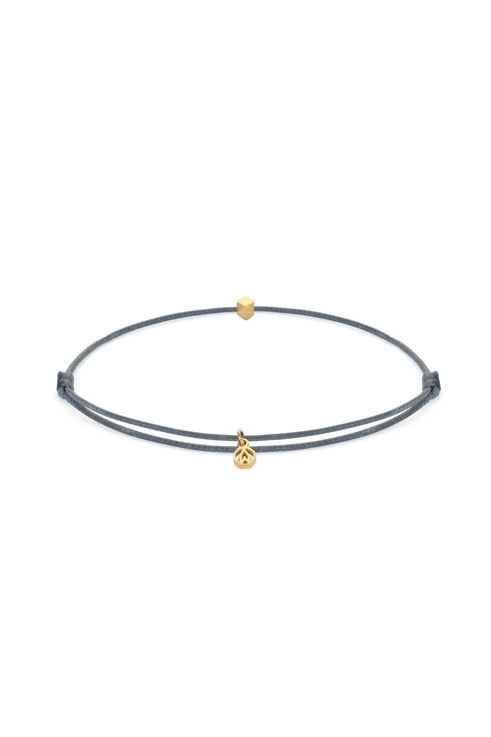 Ayarlanabilir İp Bileklik, Gri - Gold - 1