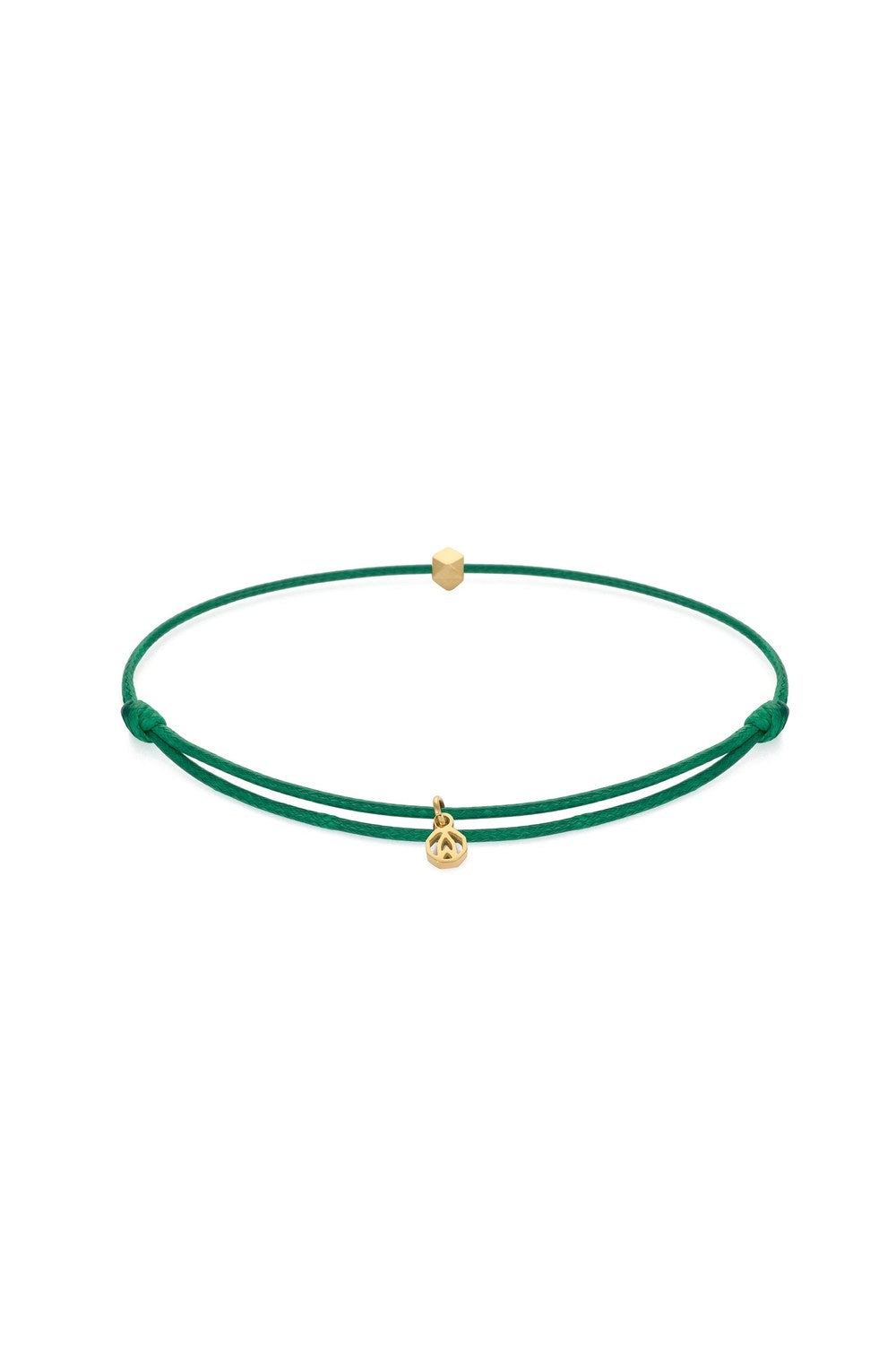 Ayarlanabilir İp Bileklik, Yeşil - Gold - 1