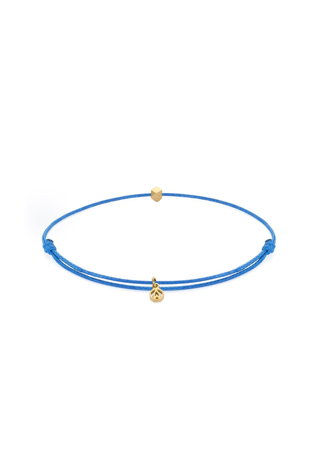 Ayarlanabilir İp Bileklik, Mavi - Gold - 1