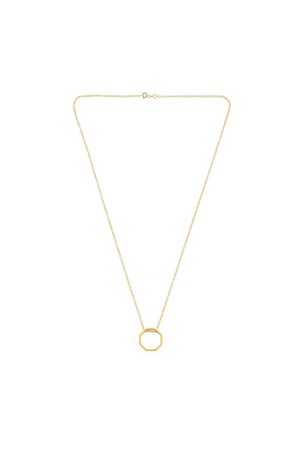 Sekizgen Detaylı Kolye, Gold - 1