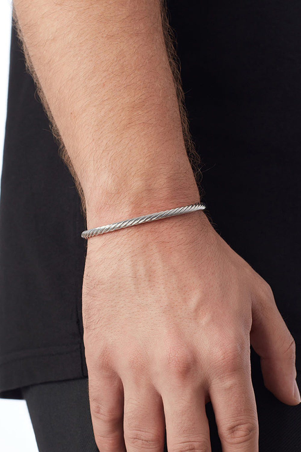 Helical Zincir Kelepçe Bilezik, Gümüş - 3