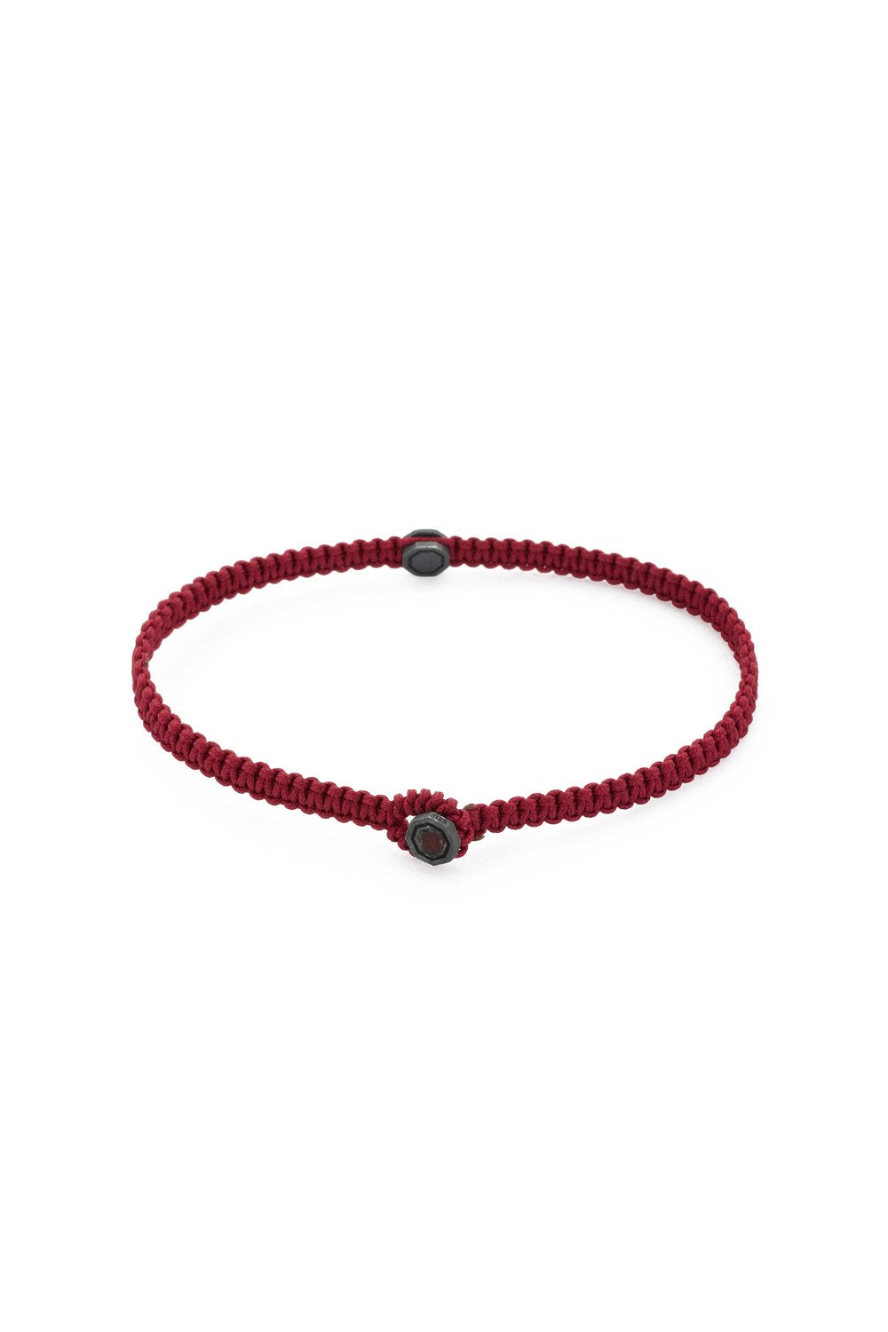 Sekizgen Detaylı Makrome Bileklik, Bordo - Oksitli - 1