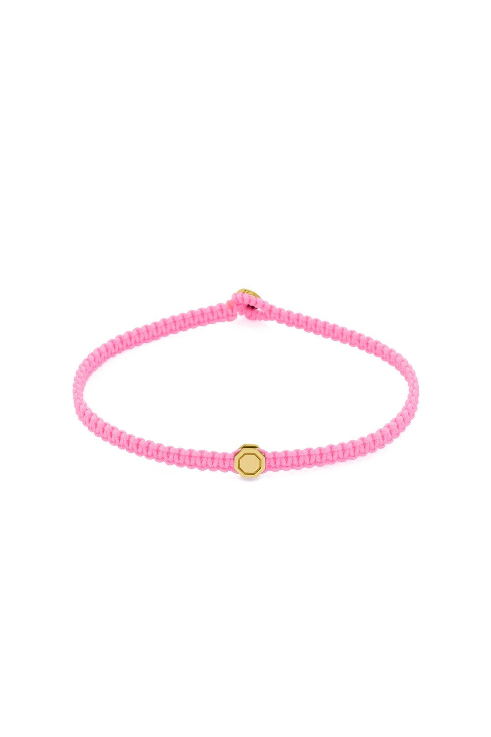 Sekizgen Detaylı Makrome Bileklik, Pembe - Gold - 0