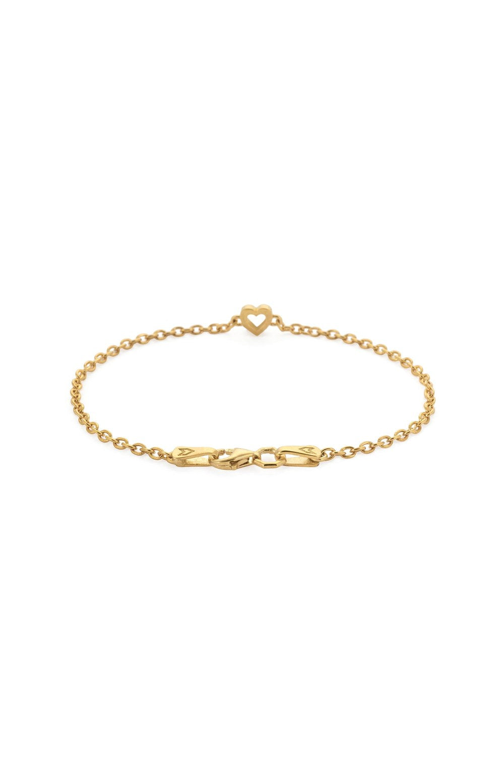 Kalp Detaylı Zincir Bileklik, Gold - 1