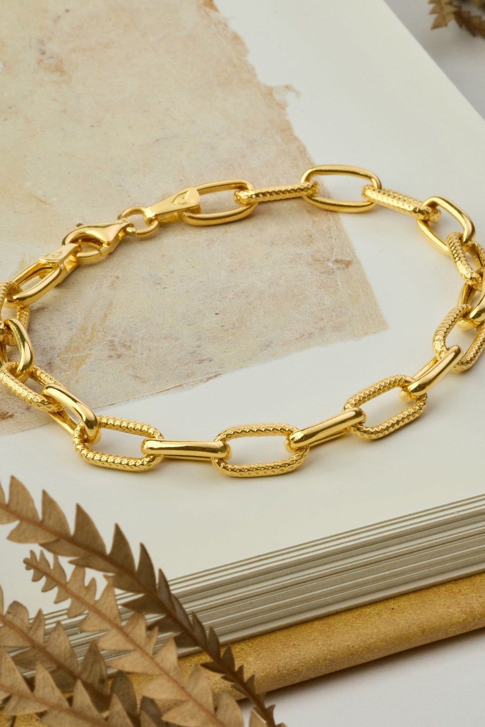Rivet Zincir Bileklik, Gold - 3