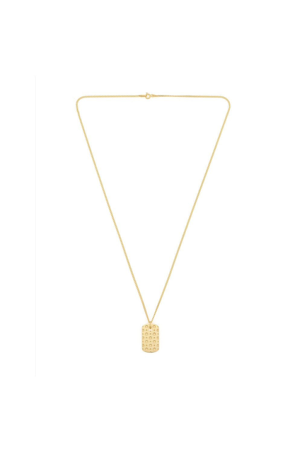 Plaka Detaylı Gurmet Zincir Kolye, Gold - 2