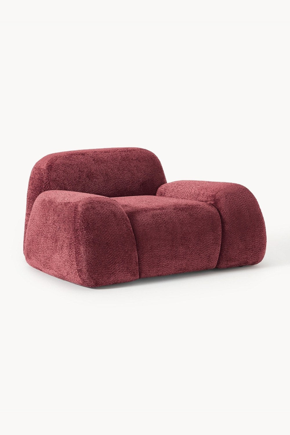 Wolke Teddy Bouclé Lounge Koltuğu, Bordeaux - 0