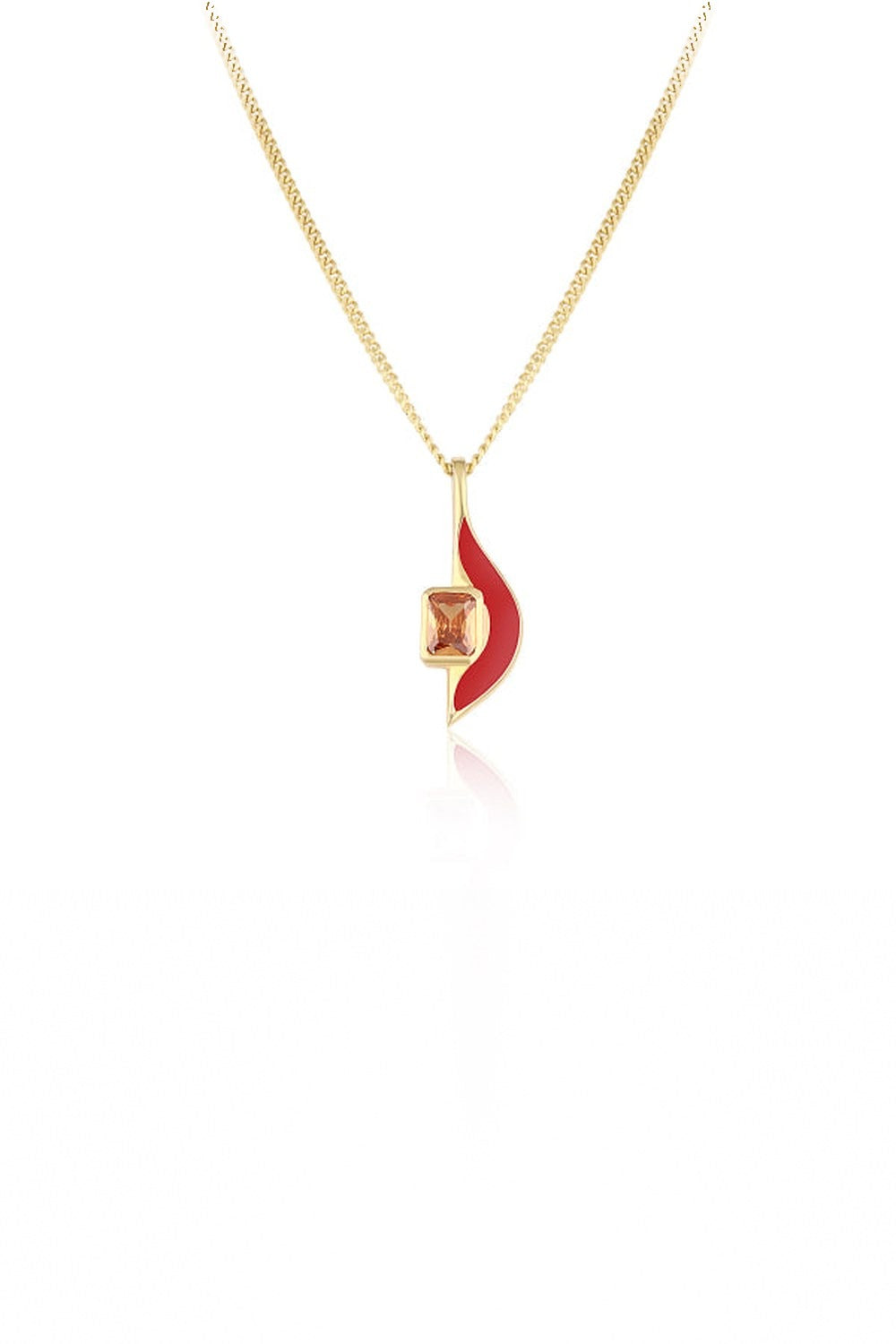 Gold Silver Red Lips Kolye - 0