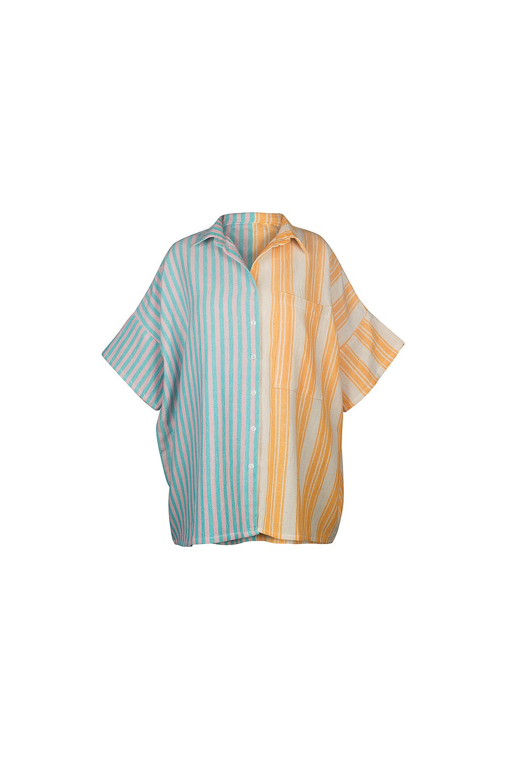 Fern Oversized Striped Shirt Citrus - 0
