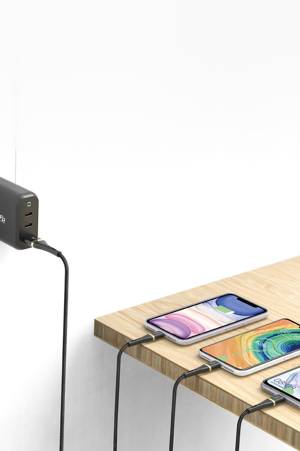 Elite Wi-C024 3'ü 1 Arada Type-C, Lightning Ve Micro Usb Hızlı Şarj Kablosu, 100 W, 1,2 M - 3