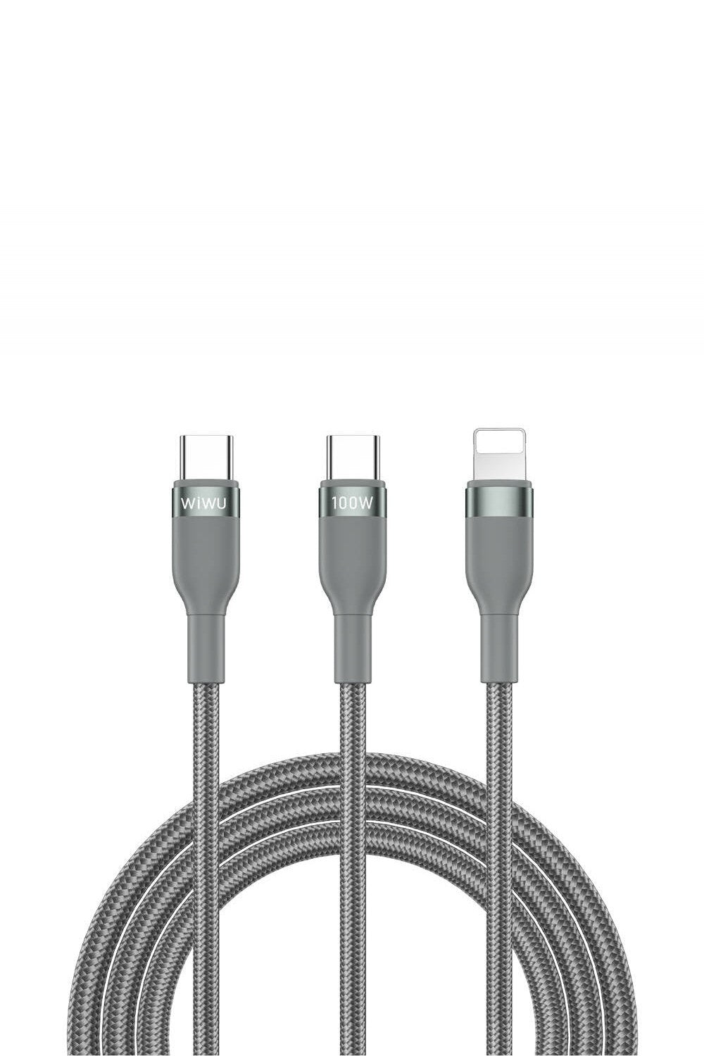 Concise Wi-C029 2'si 1 Arada Type-C - Lightning Pd Şarj Kablosu, 100 W, 1,2 M - 1