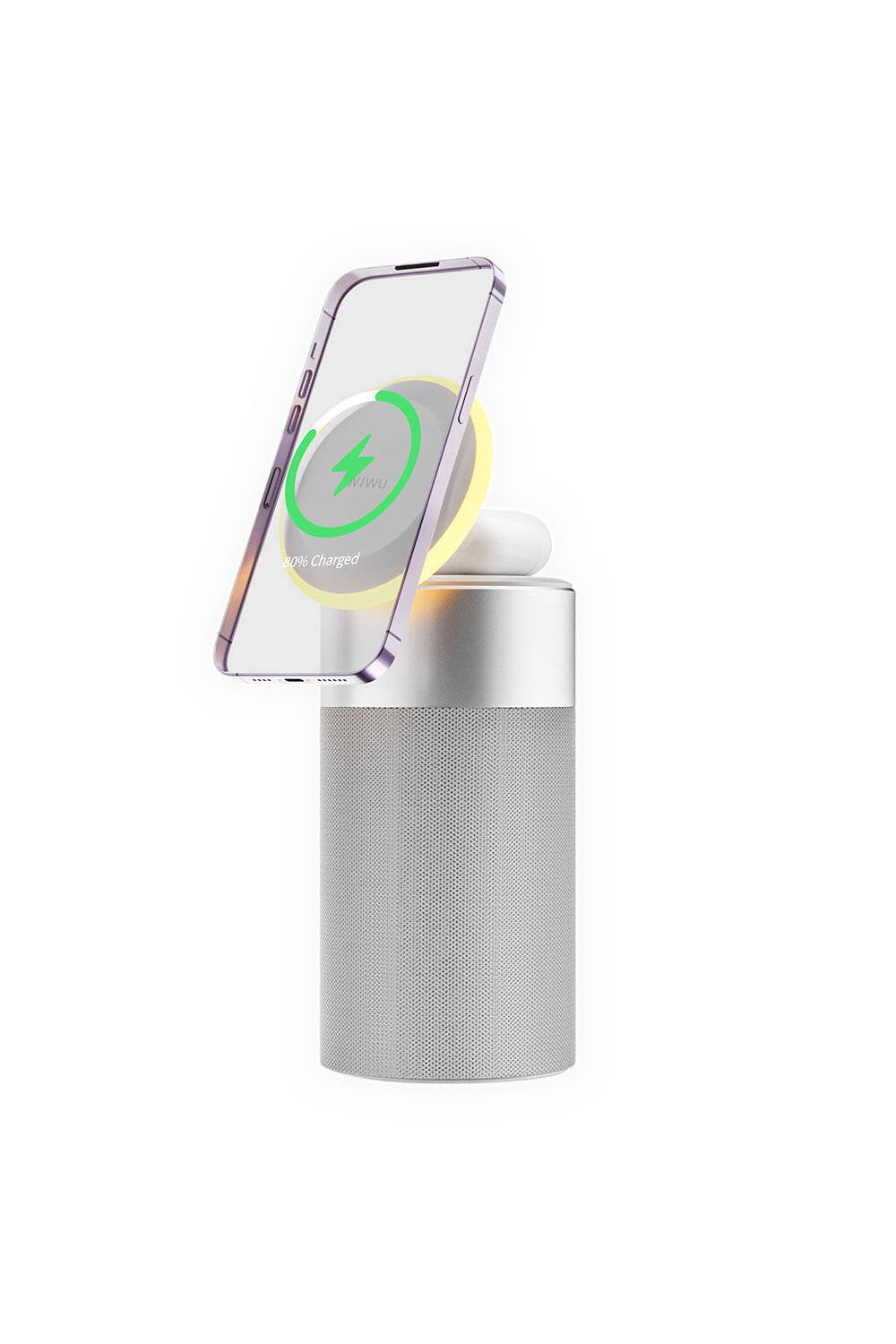 Wi-W022 Ambiyans Işıklı Kablosuz Şarj Standlı Bluetooth Hoparlör - 1