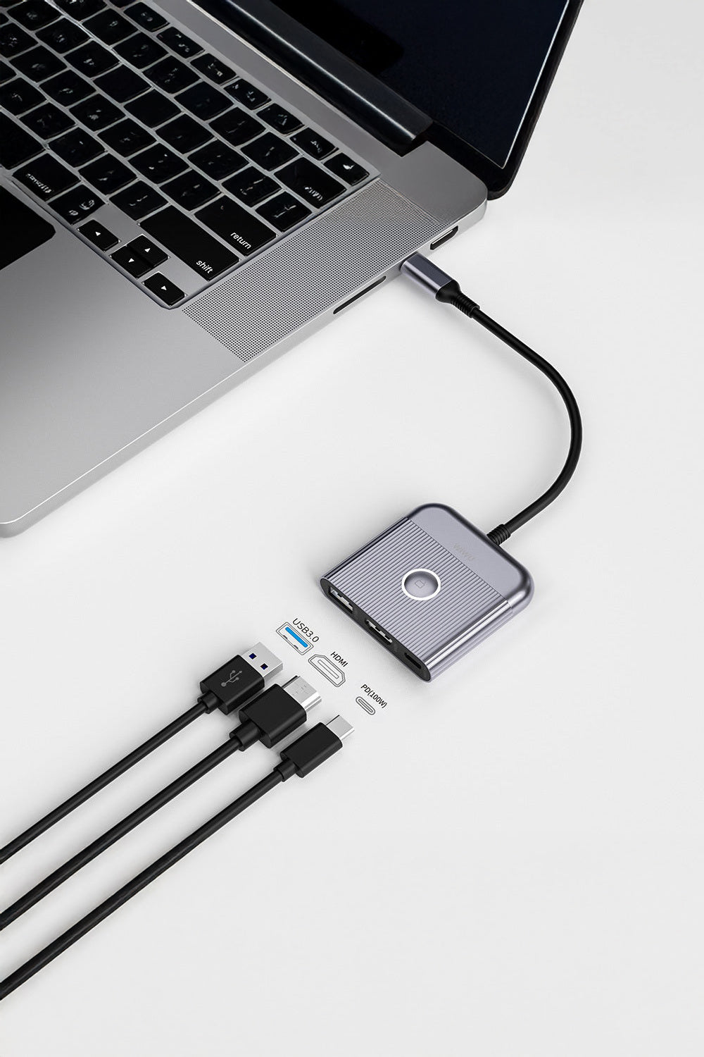 Travel Wi-Hb8002 3'ü 1 Arada Hdmi 4k 60 Hz 100 W Pd Type-C Hub Adaptör - 3