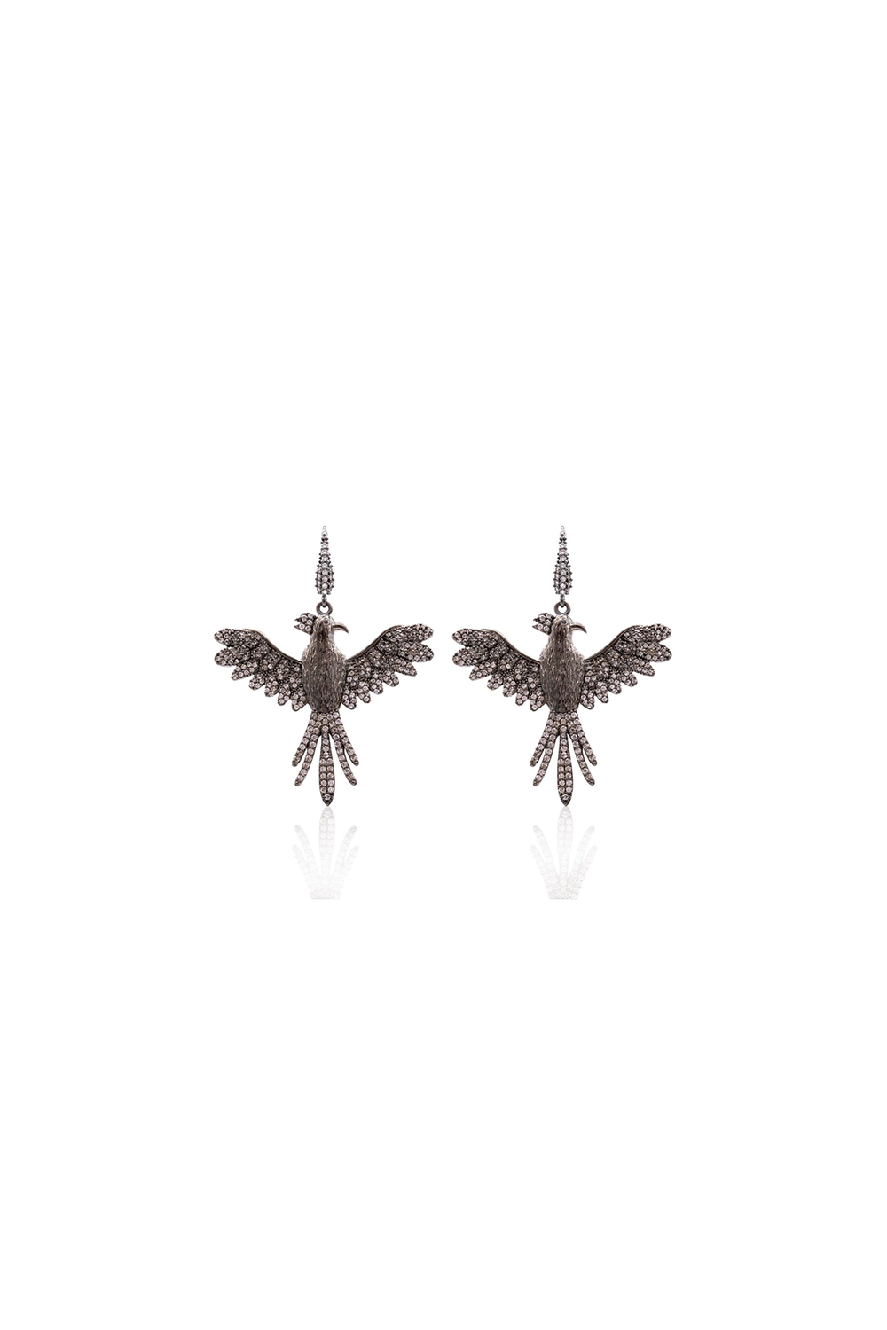 Phoenix Anka Kuşu Zirkon Taş Küpe – Siyaha - 0