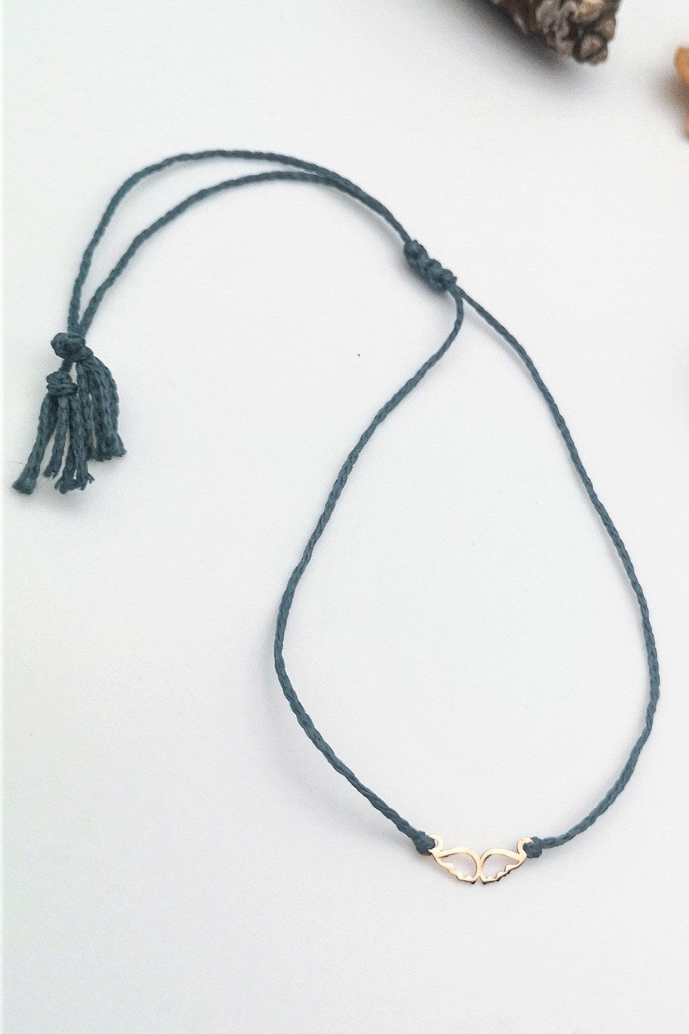 14 Ayar Altın Melek Kanadı İp Halhal - 0