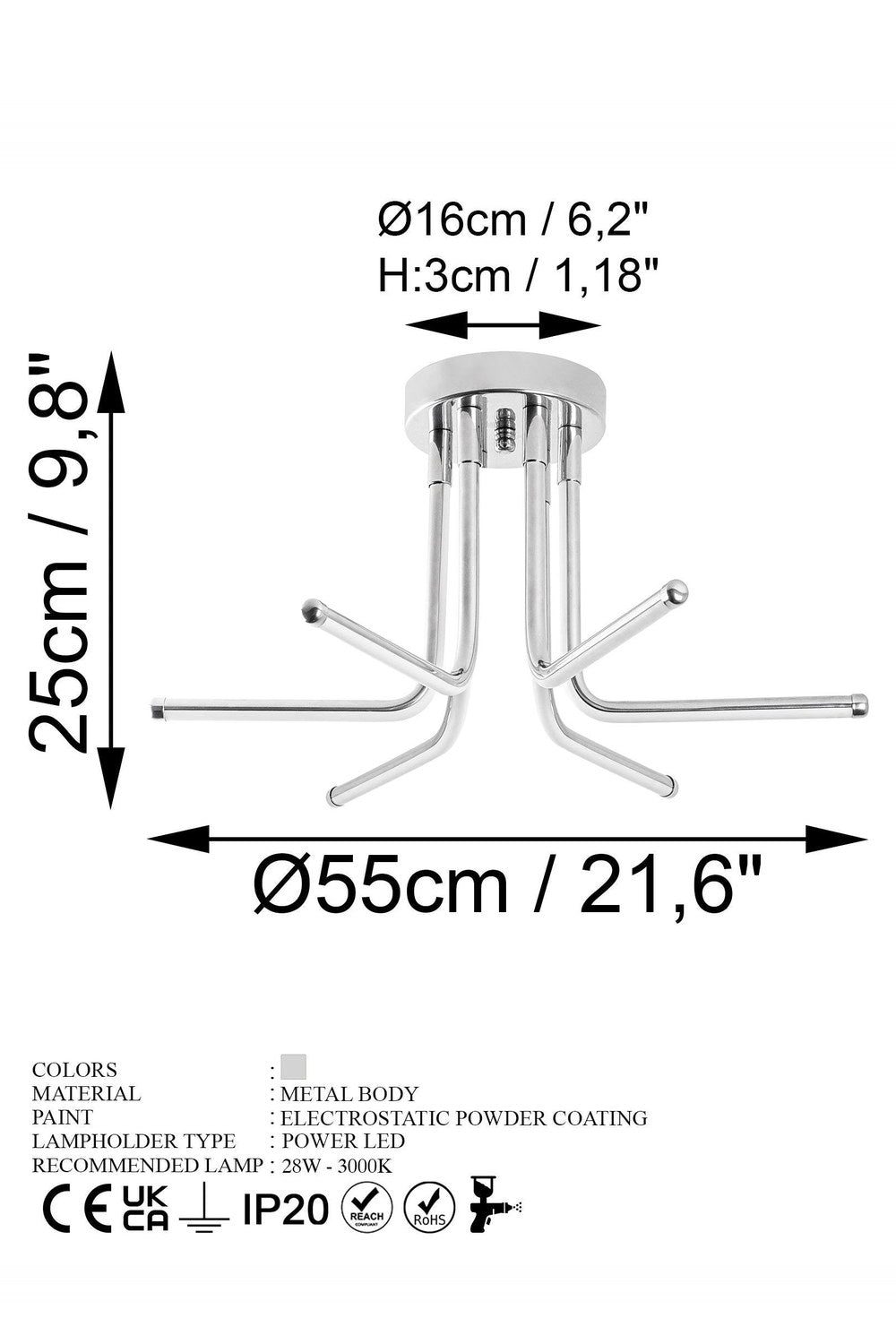 Enceladus 13676 Led Plafonyer Aydınlatma - 8
