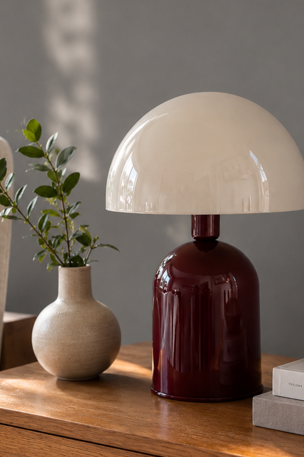Soho Bordo Krem Metal Masa Lambası - 0