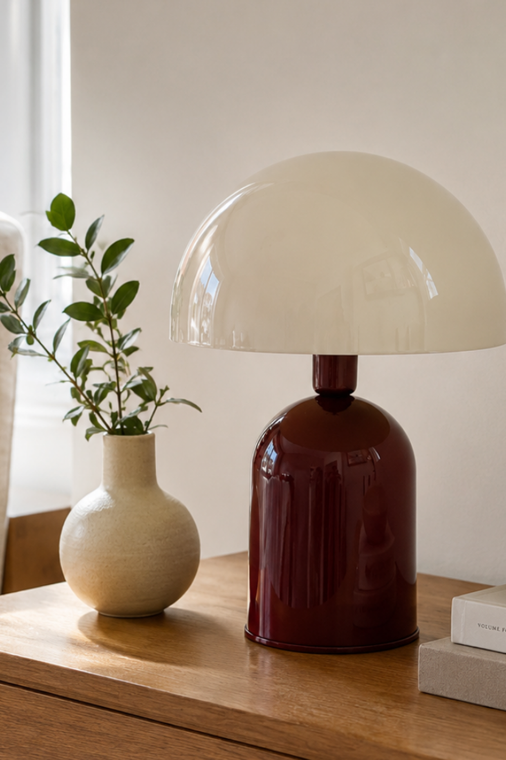 Soho Bordo Krem Metal Masa Lambası - 1
