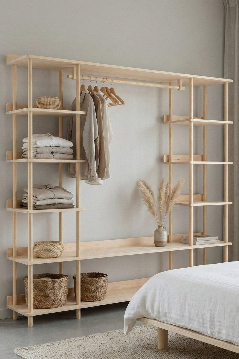 Ahşap Açık Gardırop & Giysi Dolabı 2 - 1