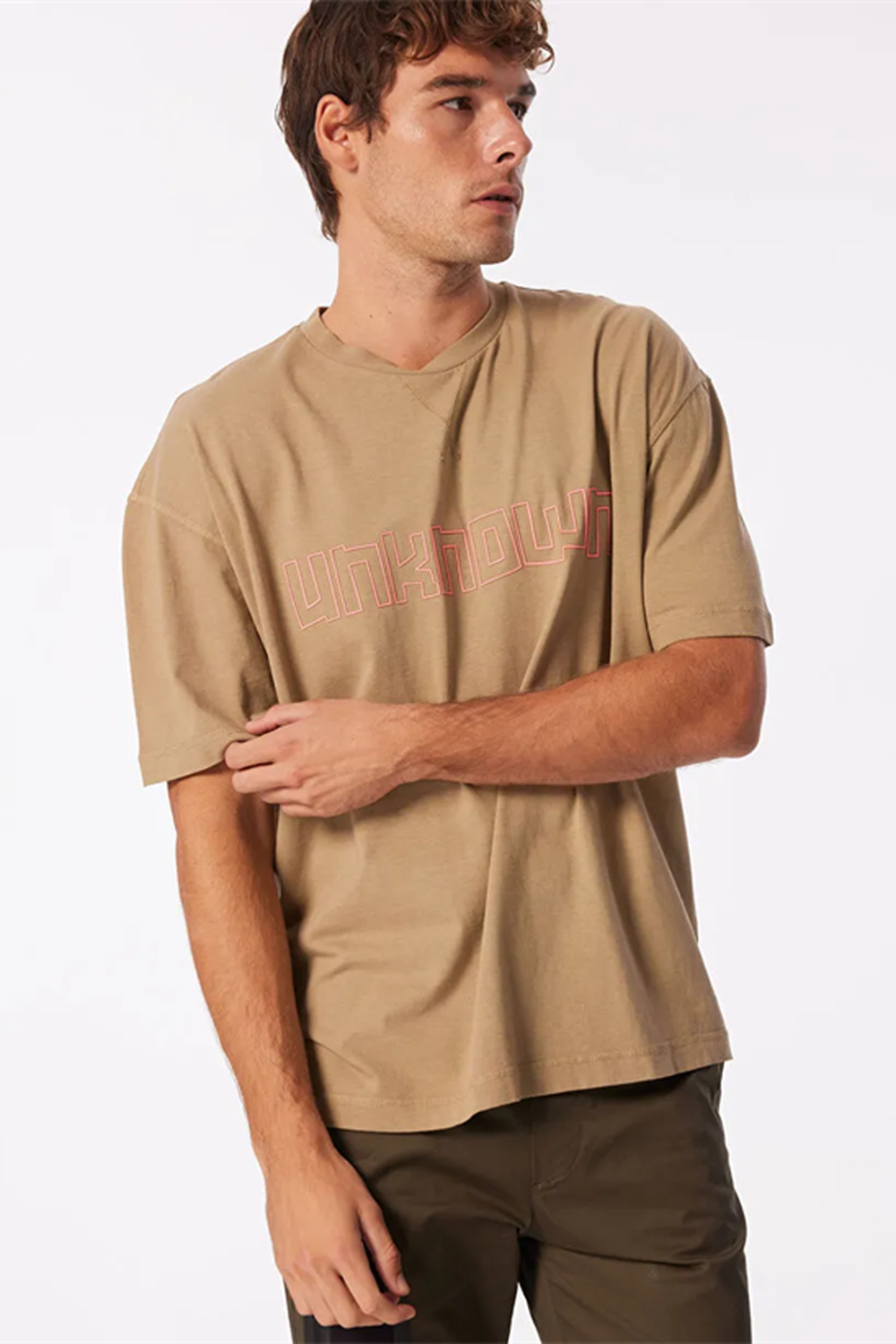 Bisiklet Yaka Tasarım Detaylı Erkek T-Shirt - 1