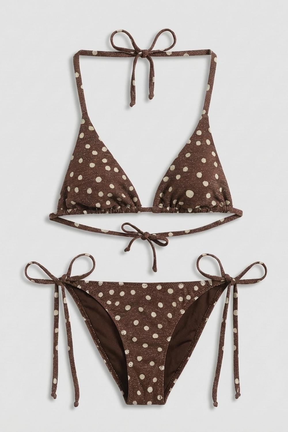 Wet & Wild Puantiyeli Bağlamalı Üçgen Bikini Takımı - 1