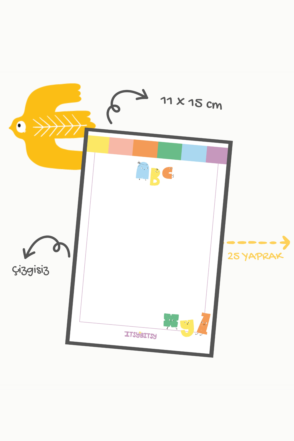 Alphabed Çok Renkli Defter Ve Notluk Seti - 5